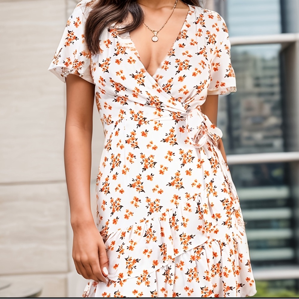Floral tie dress